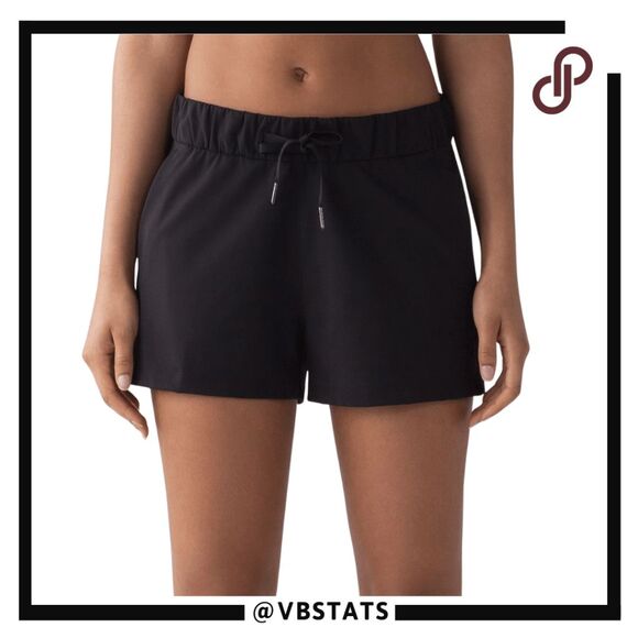 Lululemon Women's Drawstring Elastic Waist Spring Break Away Shorts Black Size 2 - Picture 1 of 10